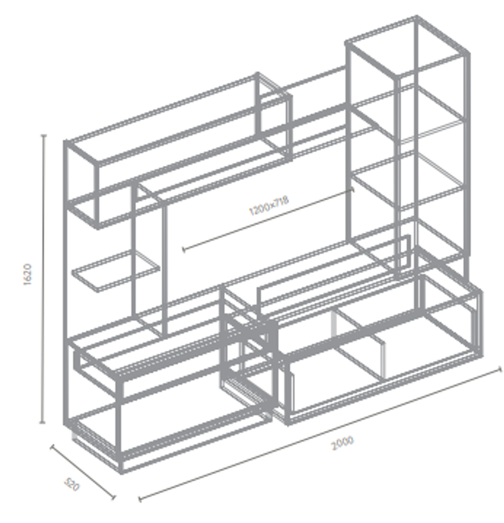 Гостиная "Трио" (белый лофт/бетон пайн темный), ЛДСП, Велес