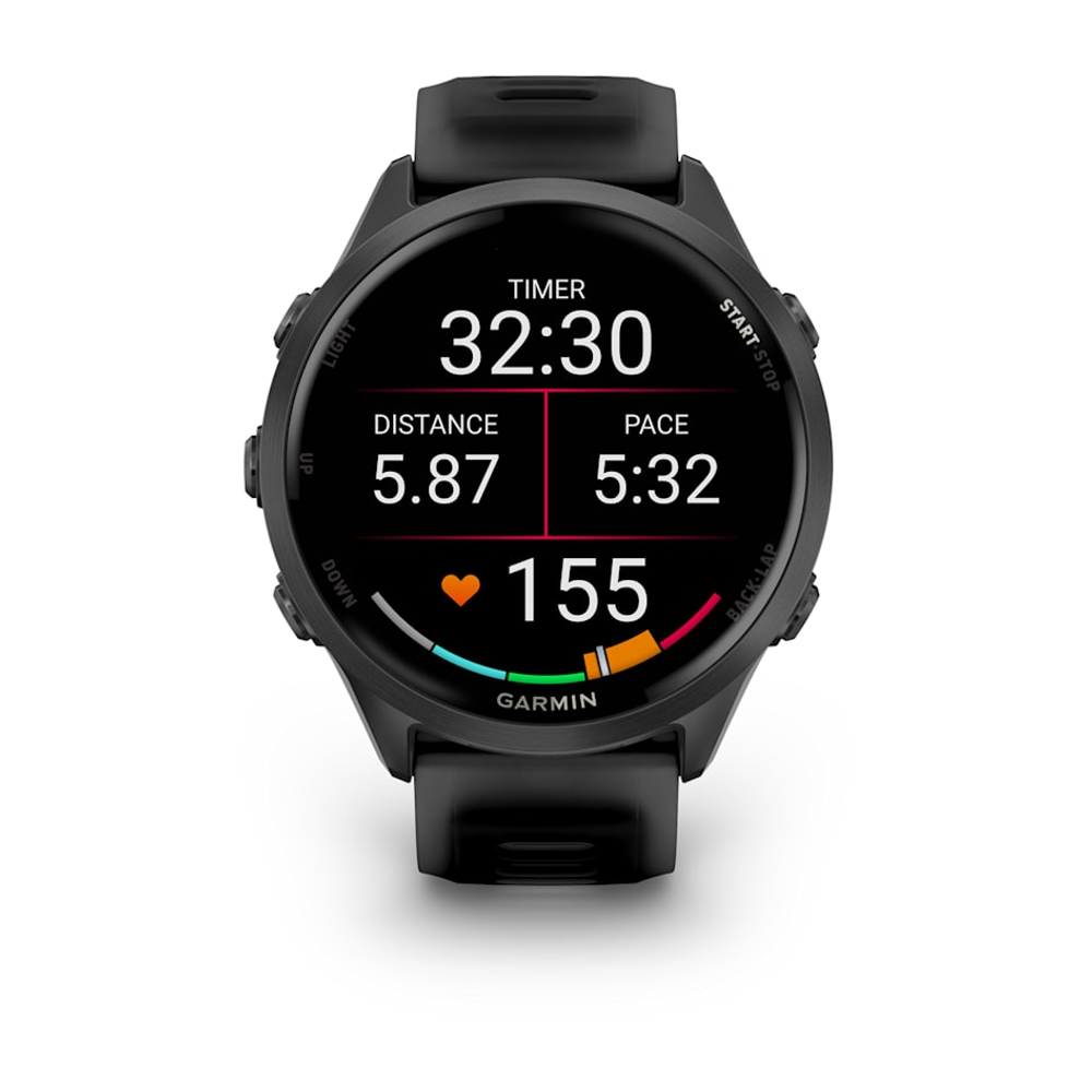 Беговые часы Garmin Forerunner 570 - 47мм, шиферно-серый, алюминиевый безель, черный ремешок