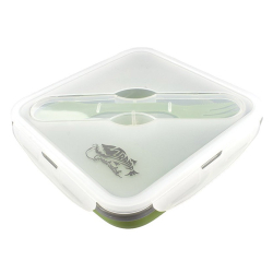 Контейнер силиконовый Tramp с ловилкой 1000 мл TRC-145 (оливковый)