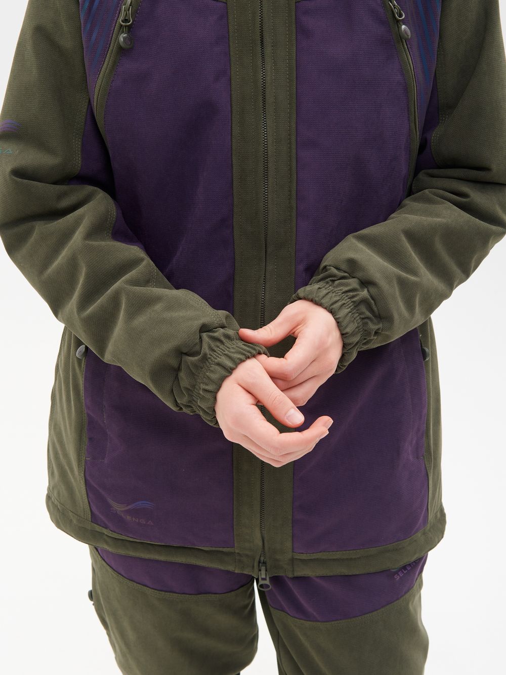 Костюм демисезонный женский Селенга ткань Исландия цвет Хаки/Фиолетовый