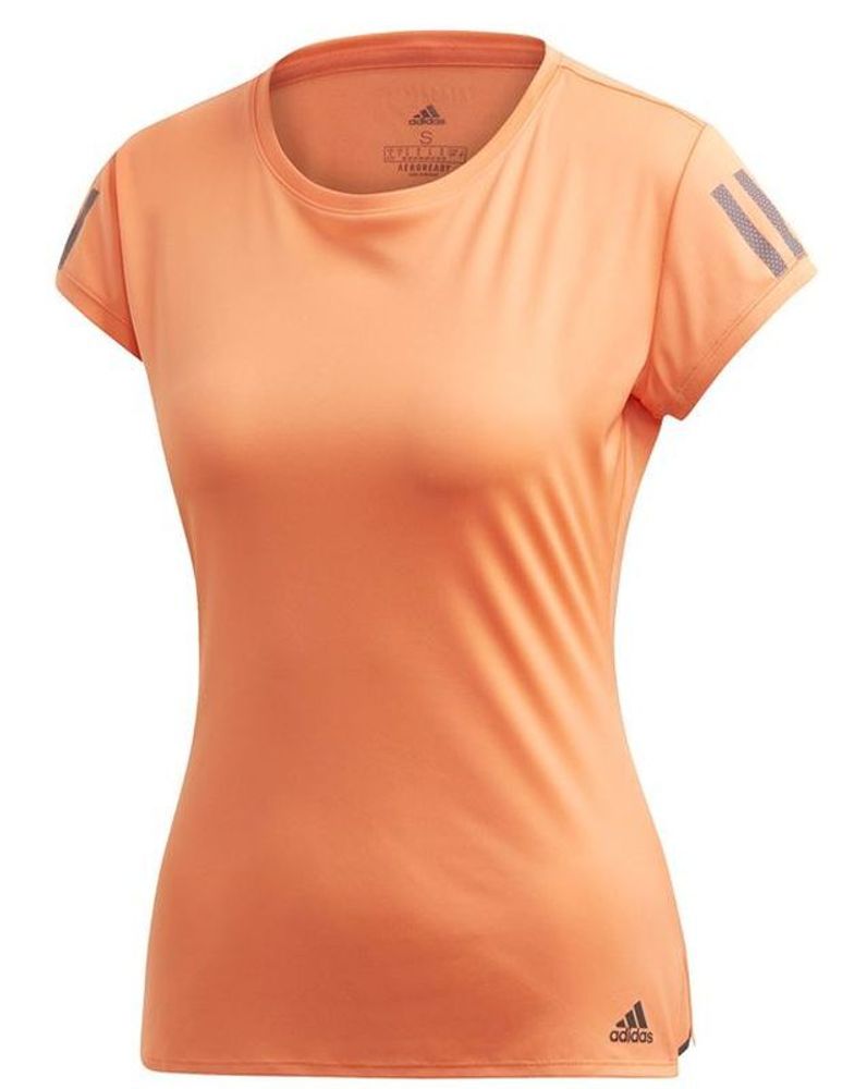 Женская теннисная футболка Adidas Club 3-Stripes Club Tee Women - amber tint/grey six