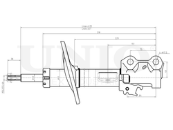 Амортизатор газовый передней подвески правый UNIO SAB-10099