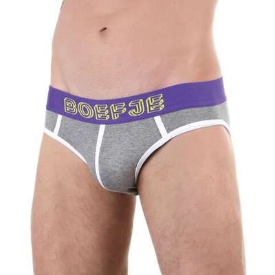Серые меланжевые трусы-джоки с брендированной резинкой (Размер: L) (Цвет: серый)