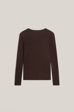 Massimo Dutti Шелковый топ с длинными рукавами - Limited Edition, коричневый