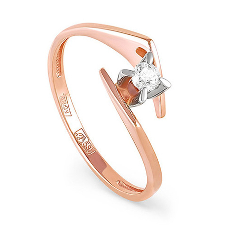 Кольцо из золота 585 пробы с Бриллиантом