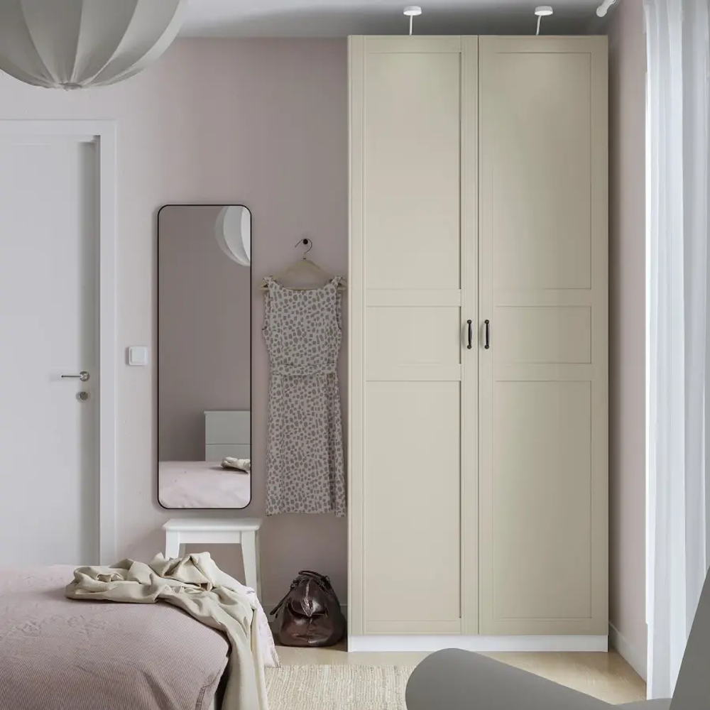 Гардероб - IKEA PAX/FLISBERGET/ПАКС/ФЛИСБЕРГЕТ ИКЕА, 100x60x236 см, белый/светло-бежевый