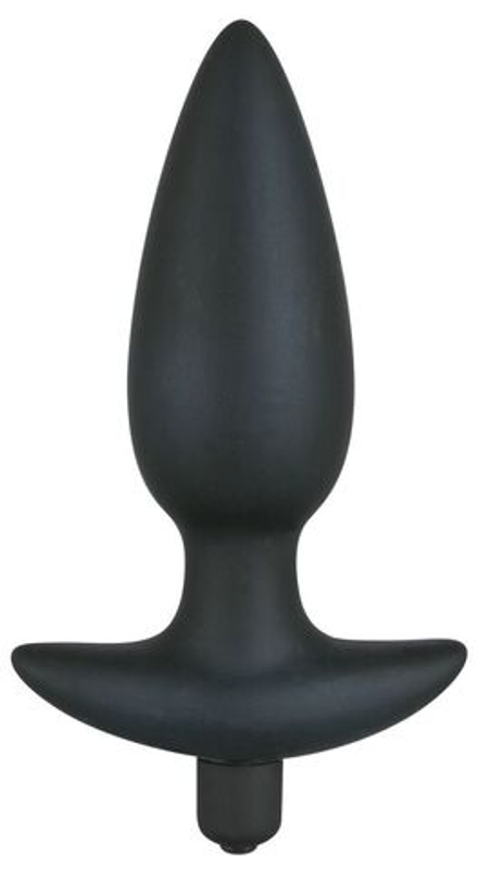 Чёрная анальная вибровтулка Black Velvet с 5 скоростями - 17 см.