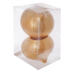 GAEM Набор из 2шт Украшение новогоднее "Шар счастье", D 9.5 см, L17 W9,5 H9,5 см