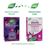 Nature's Way, Umcka, жевательные таблетки для облегчения симптомов простуды и гриппа, для детей от 6 лет, с ягодным вкусом, 20 таблеток