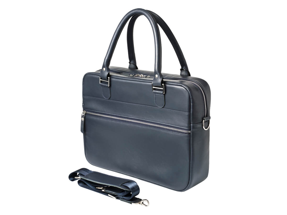 Деловая сумка из натуральной кожи "Alverio Blue"