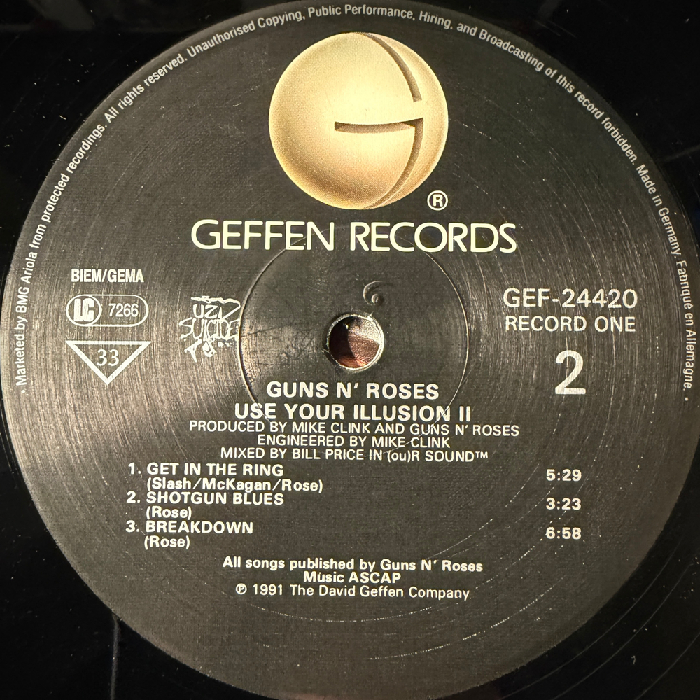 Guns N' Roses - Use Your Illusion II 2LP (Европа 1991г.)
