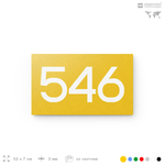 Номер на дверь 546, табличка на дверь для офиса, квартиры, кабинета, аудитории, склада, желтая 120х70 мм, Айдентика Технолоджи