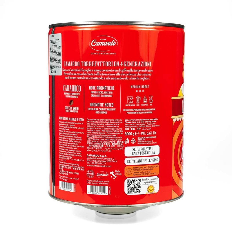 Кофе в зёрнах Camardo Premium CARAIBICO, 3кг