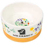 Миска  Mr.Kranch Bamboo 340мл Цветы Прованса керамическая на бамбуковой подставке, васильковая