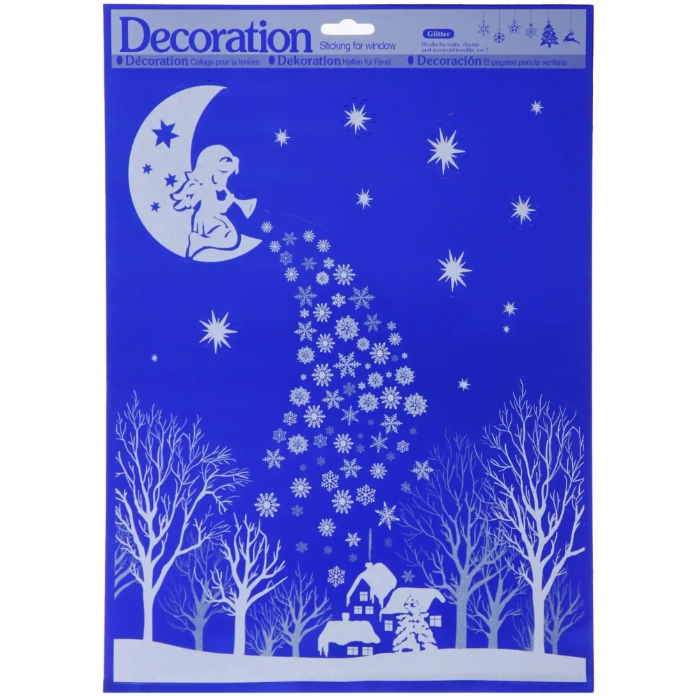 Наклейка на стекло «Морозы» 38*30 см, микс