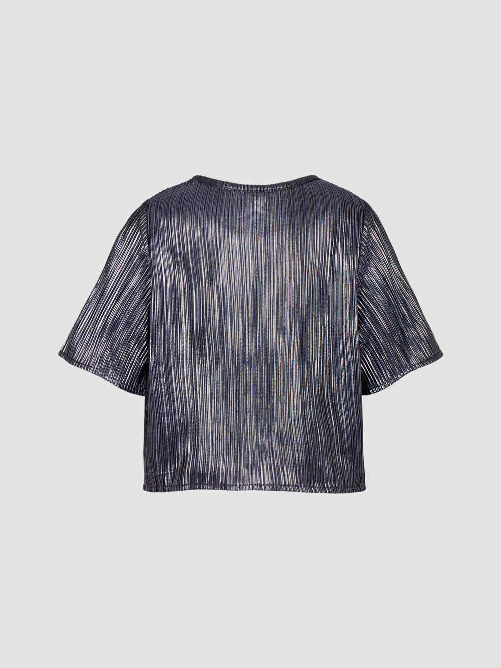 Блузка с коротким рукавом из фактурного полотна Mjölk Blue Silver