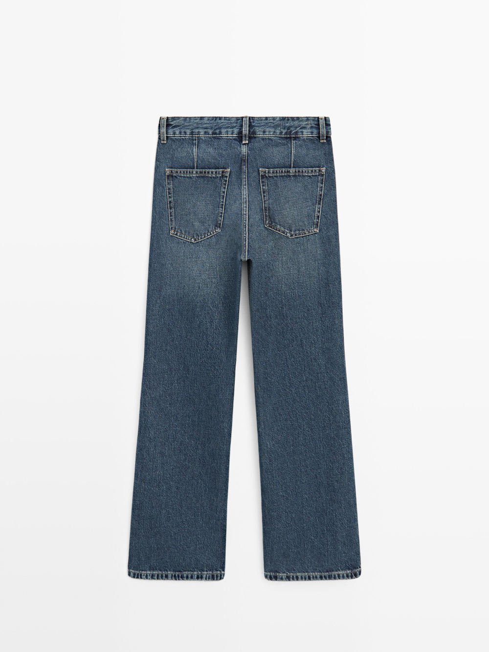 Massimo Dutti Джинсы средней посадки с расклешенным кроем, средне-синий