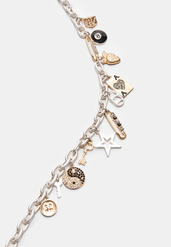 STRADIVARIUS Ожерелье с подвесками, серый