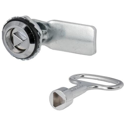 Замок мебельный / щитовой 18 мм, с треугольным ключом, с защитой от проникновения воды и влаги