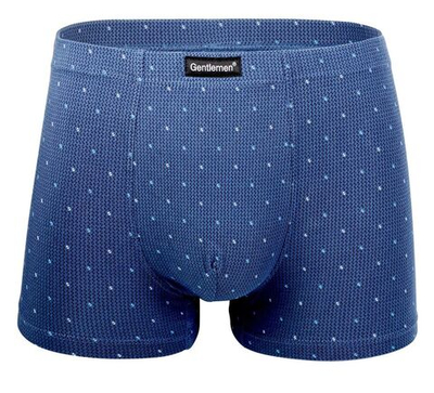Мужские трусы-боксеры из хлопка в крапинку (Размер: XL) (Цвет: синий)