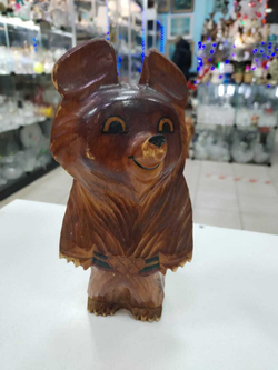 Деревянная статуэтка СССР. Олимпийский мишка.