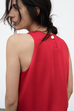 ZARA ТОП БЕЗ РУКАВОВ, КРАСНЫЙ