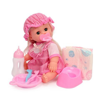 Пупс функциональный с аксессуарами 36см, коробка 168-10B