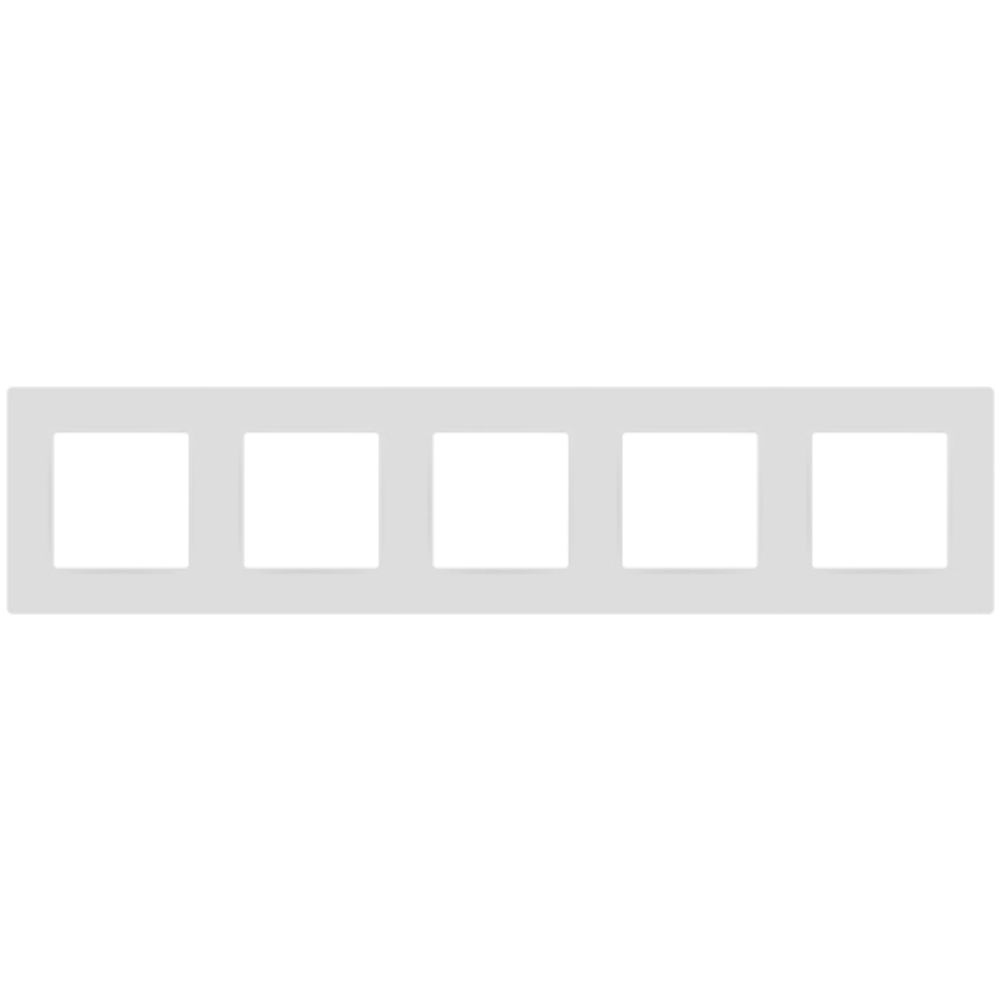 Рамка для розеток и выключателей ЭРА Серия 12 12-5205-01М на 5 поста, Классик, белый матовый