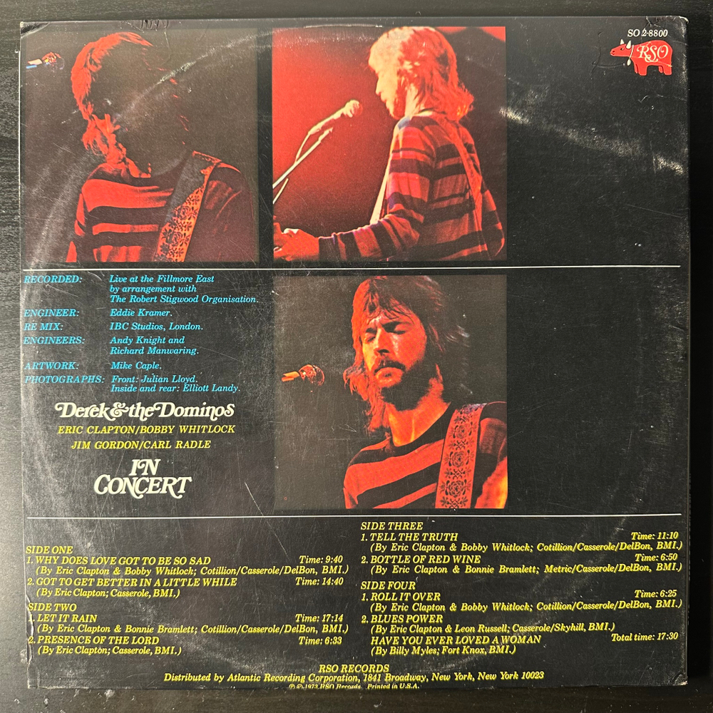 Derek & The Dominos ‎– In Concert 2LP (США 1973г.)
