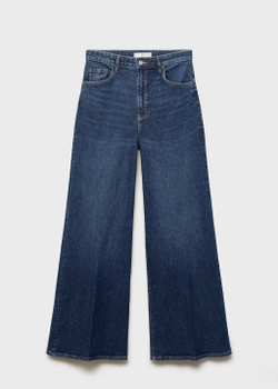 Джинсы с широкими штанинами и высокой посадкой