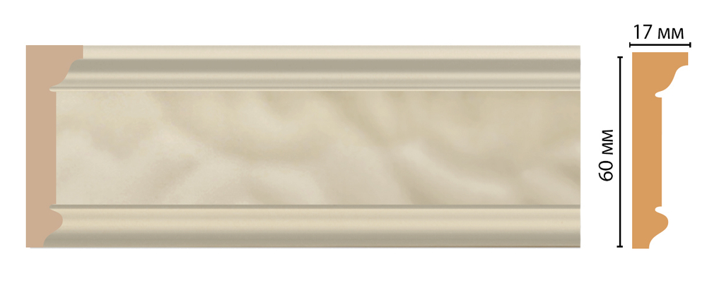 Плинтус потолочный DECOMASTER D216-61 (60*17*2400мм)
