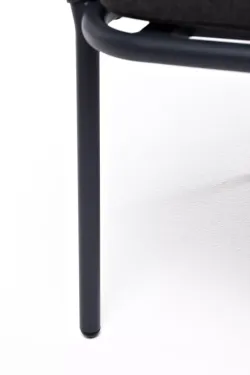 "Бордо" стул плетеный из роупа, каркас алюминий темно-серый (RAL7024) шагрень, роуп серый 15мм, ткань темно-серая 027