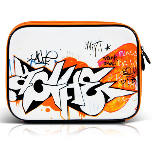 Чехол для нетбука 10" Canyon "Graffiti", синтетический материал, оранжевый/белый (CNL-NB03B)