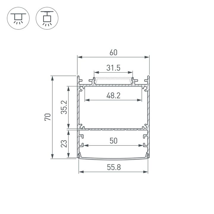 Профиль Arlight Line-6070-3000 Anod Black 047506