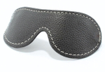 Черная кожаная маска на глаза с контрастной строчкой (Цвет: черный)