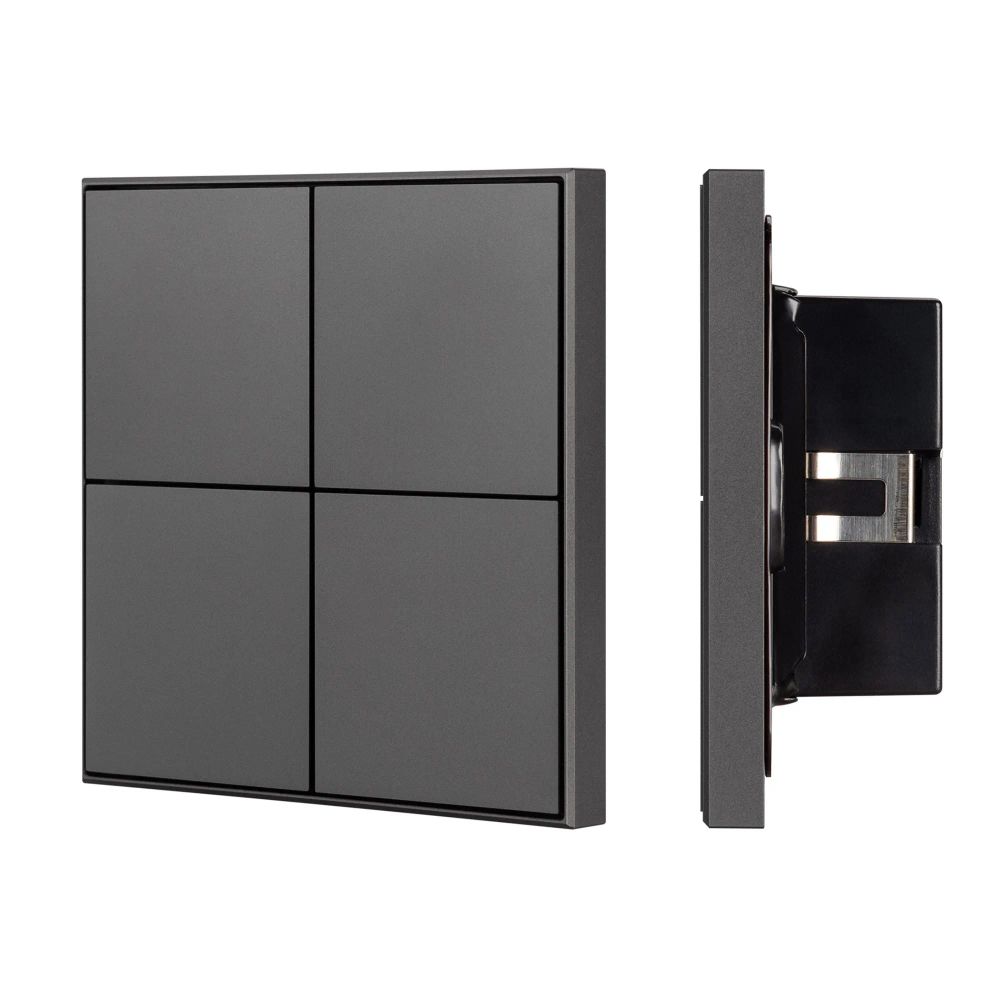 INTELLIGENT ARLIGHT Кнопочная панель KNX-304-23-IN Black (BUS, Frame) (IARL, IP20 Металл, 2 года) 039667