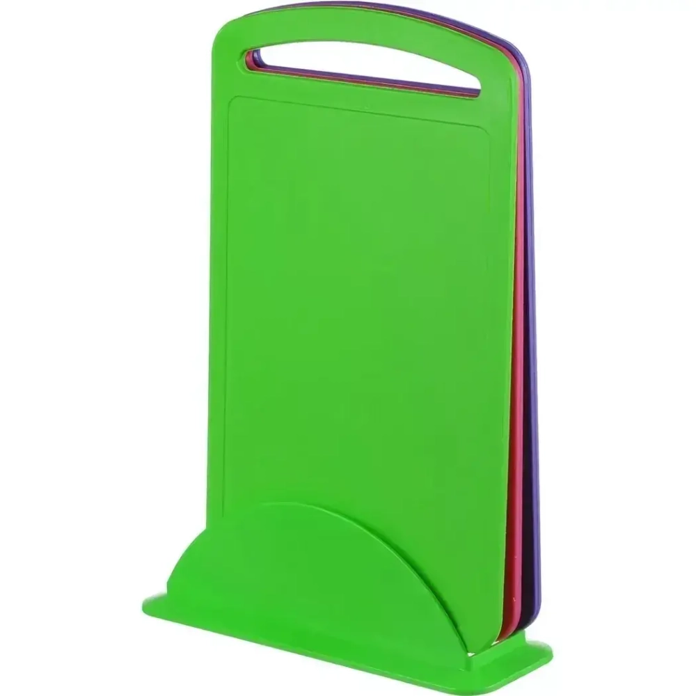 Набор разделочных досок на подставке ярко-зеленый 33,5х7,8 см