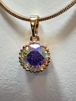 Подвеска цвет "сваровски", золото, форма круг