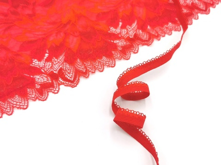Ажурная резинка, 11 мм, красная, (арт: К264/11-100), м