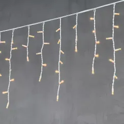 Светодиодная бахрома с колпачком 3,1*0,5 м., 120 экстра теплых белых LED ламп, каучуковый белый провод, LTC (LL120-8-2EWW)