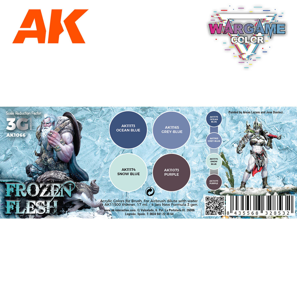 Набор красок AK interactive Frozen Flesh Wargame Color Set