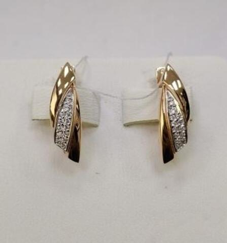 Серьги из золота с фианитами