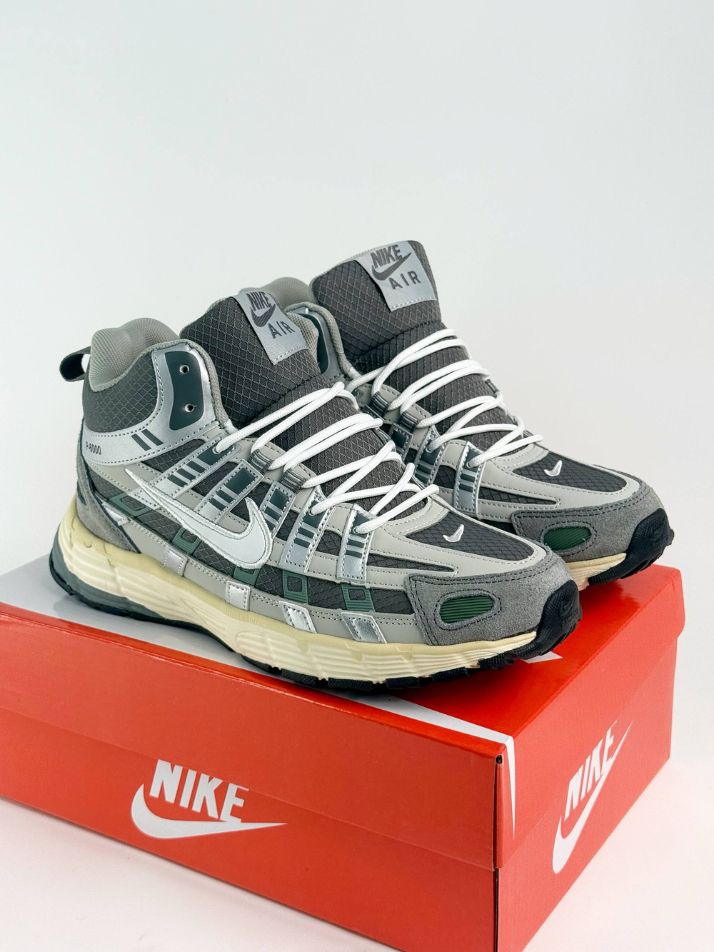 Кроссовки Nike P-6000 с мехом #B70 (сер.)