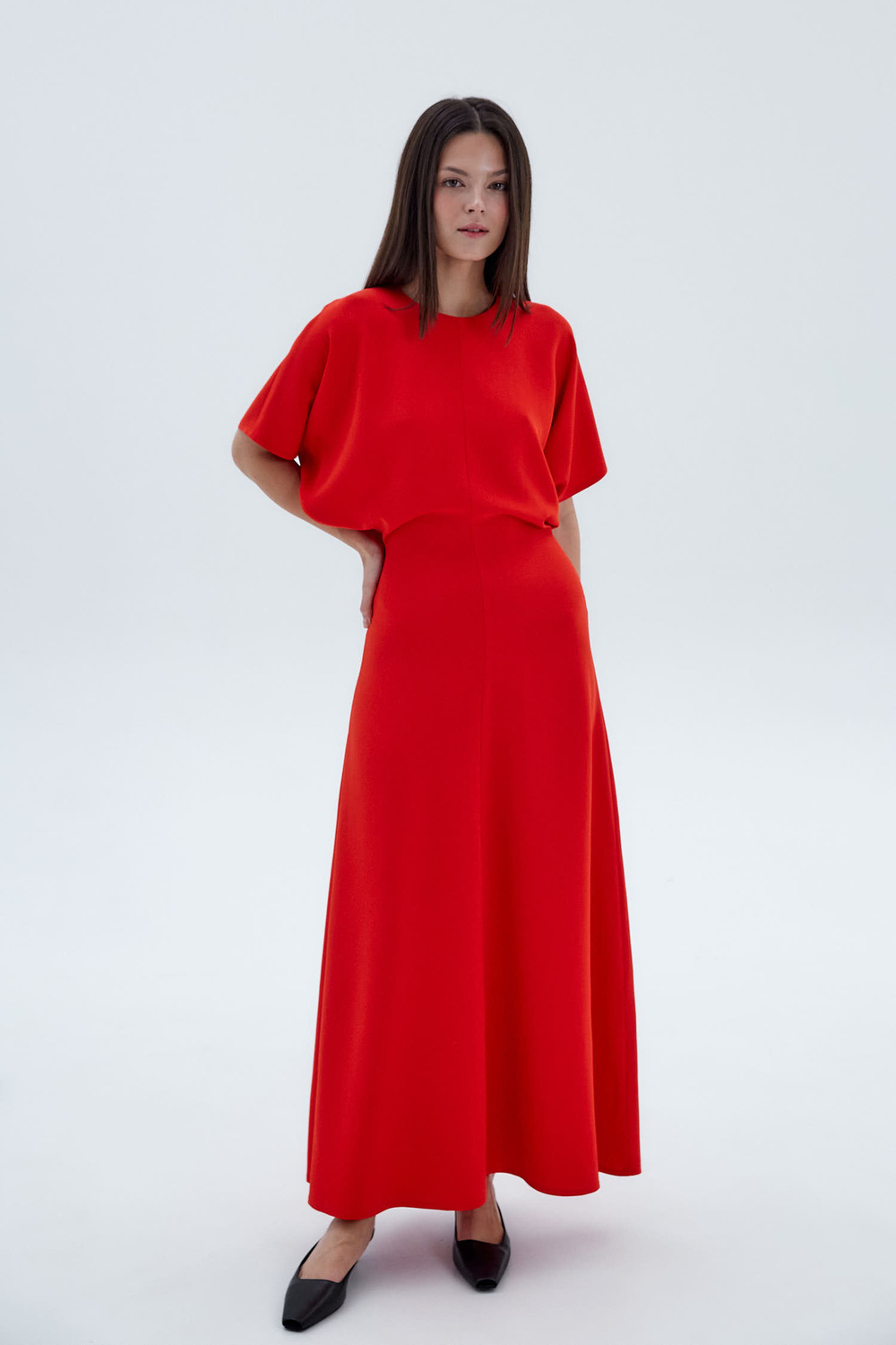 Платье приталенное из вискозы Стелла Маккартни красный
