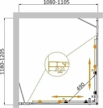 Душевой уголок Cezares Molveno 120x110 MOLVENO-AH-22-120/110-P-Cr стекло рифленое матовое/профиль хром