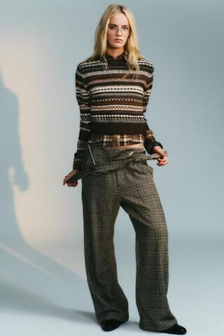 ZARA ЖАККАРДОВЫЙ СВИТЕР, РАЗНОЦВЕТНЫЙ