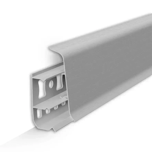 Плинтус напольный ПВХ "Деконика", 002 Светло-серый 2200х70х21 мм