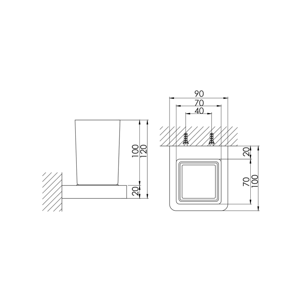 Steinberg Серия 420 Стаканчик с с держателем, чёрное сатин. стекло, хром 420 2002