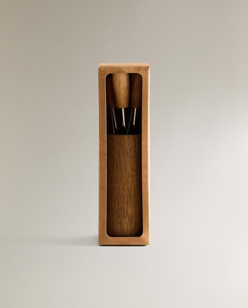 ZARA HOME НАБОР ШПАЖЕК ДЛЯ ЗАКУСОК С ДЕРЖАТЕЛЕМ (6 ШТ.), СВЕТЛО-БЕЖЕВЫЙ