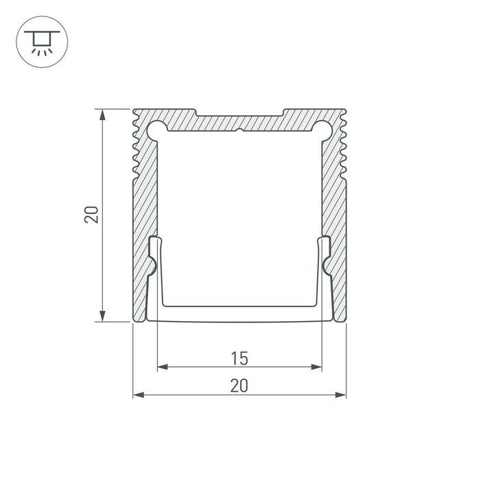 Профиль с рассеивателем Arlight SL-Slim20-H20-2000 Anod+Opal 036836